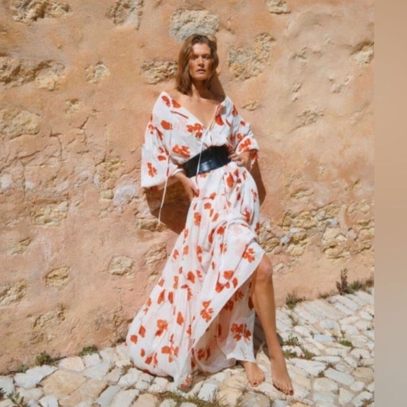 The Collection Reformation Poppy Silk Floral Print Maxi Summer Cambridge Dress - Picture 2 of 12